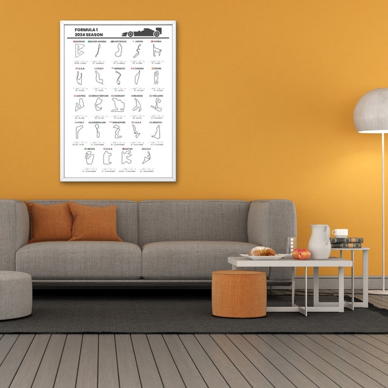 F1 2024 Season Circuit Poster Formula 2024 Calendar Formula 2024