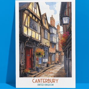 Canterbury Großbritannien Reise Poster, Canterbury Großbritannien Reisegeschenk, druckbares Poster, Geburtstagsgeschenk, Hochzeitsgeschenk Bild 6