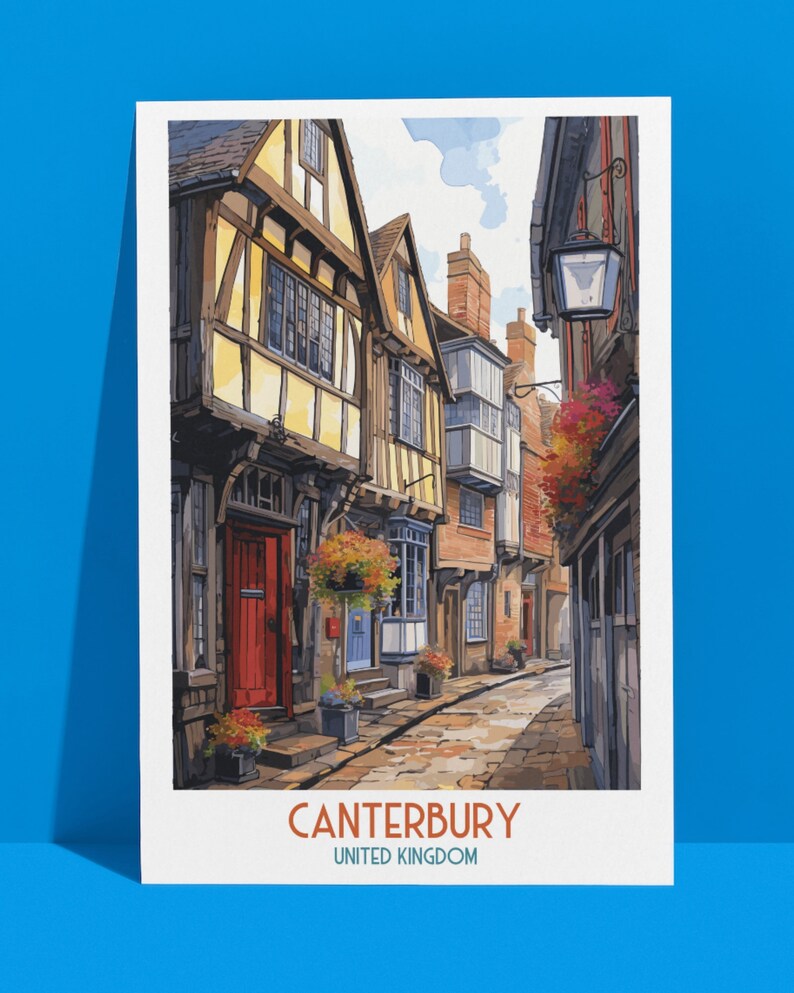 Canterbury Großbritannien Reise Poster, Canterbury Großbritannien Reisegeschenk, druckbares Poster, Geburtstagsgeschenk, Hochzeitsgeschenk Bild 6