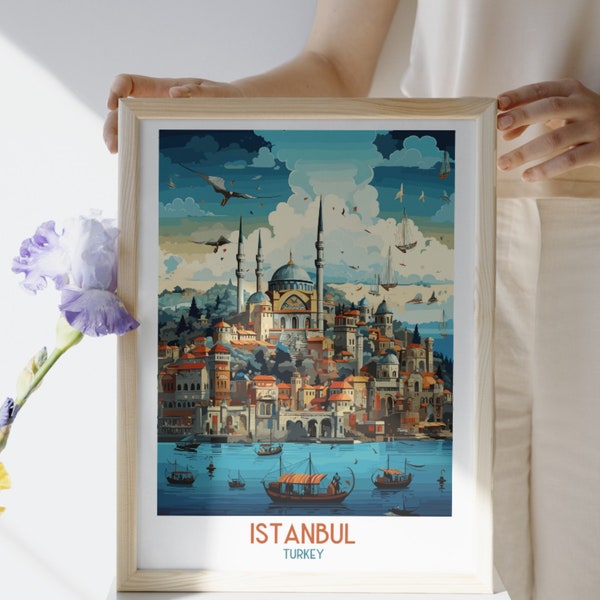 Istanbul - Turkey - Travel Print, Istanbul - Turkey Travel Gift, Printable City Poster, Digital Download, Birthday Present, Wedding Gift