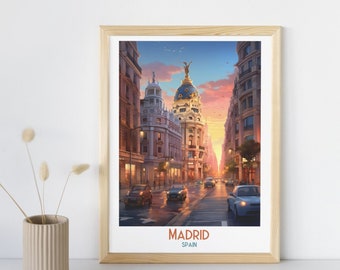 Madrid - Spanien Reise Geschenk, Madrid - Spanien Reise Geschenk, druckbare Stadt Poster, digitaler Download, Geburtstagsgeschenk, Hochzeitsgeschenk