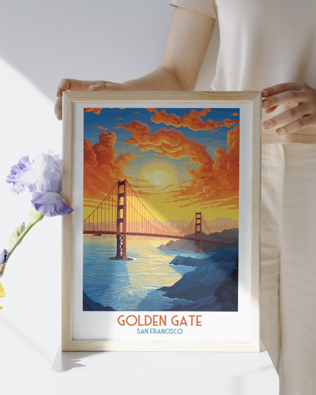 TSOTMO Kosmetiktasche Golden Gate Bridge – San Francisco Design, 23,5 X 17 Cm, Polyester Mit Reißverschluss