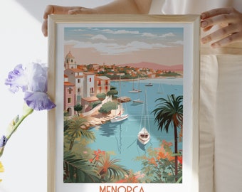 Minorque - Espagne - impression de voyage, Minorque - Espagne cadeau de voyage, affiche de la ville imprimable, téléchargement numérique, cadeau d'anniversaire, cadeau de mariage