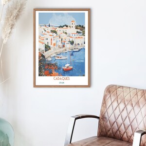 Cadaqués Impression de voyage en Espagne, Cadaqués Cadeau de voyage en Espagne, affiche de la ville imprimable, téléchargement numérique, cadeau d'anniversaire, cadeau de mariage image 3