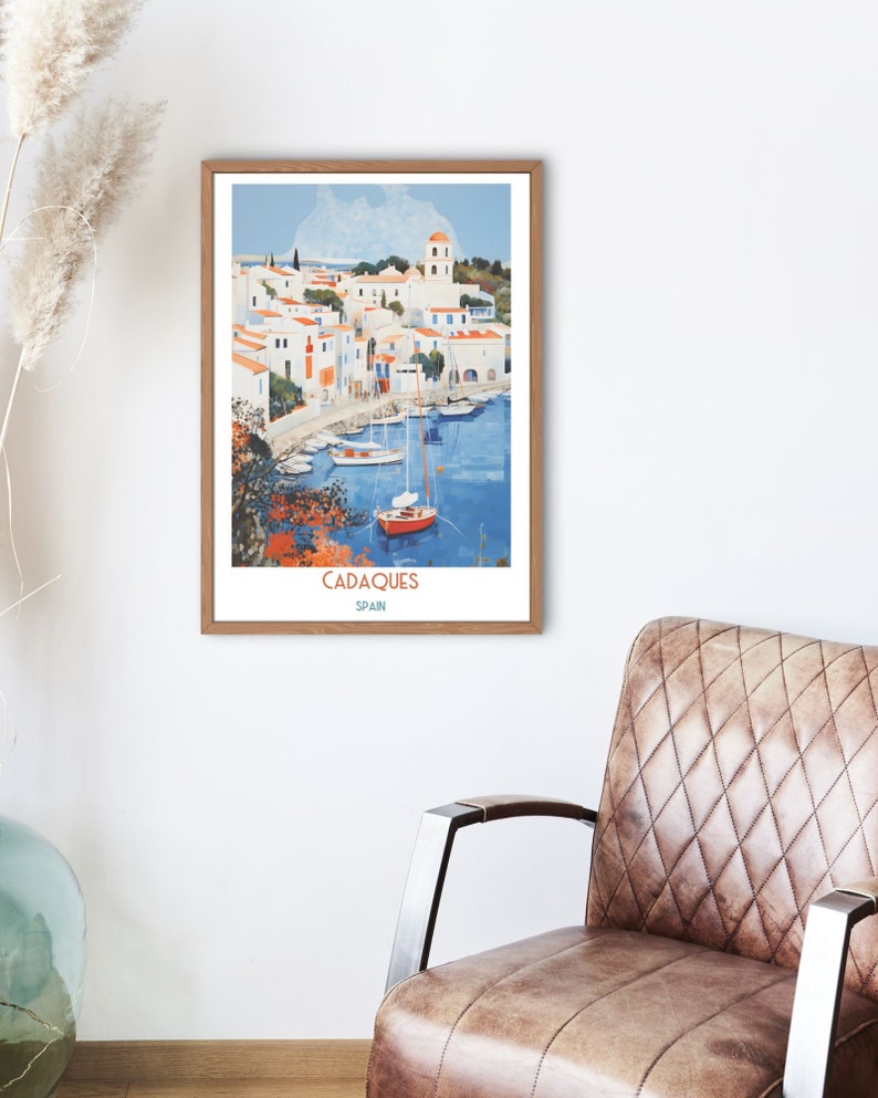 Cadaqués Impression de voyage en Espagne, Cadaqués Cadeau de voyage en Espagne, affiche de la ville imprimable, téléchargement numérique, cadeau d'anniversaire, cadeau de mariage image 3