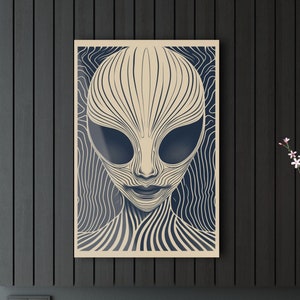 Alien Visage Acrylic Art Print - Enigmatic Extraterrestrial Wall Decor