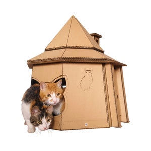 La bonne maison géante pour chat en carton