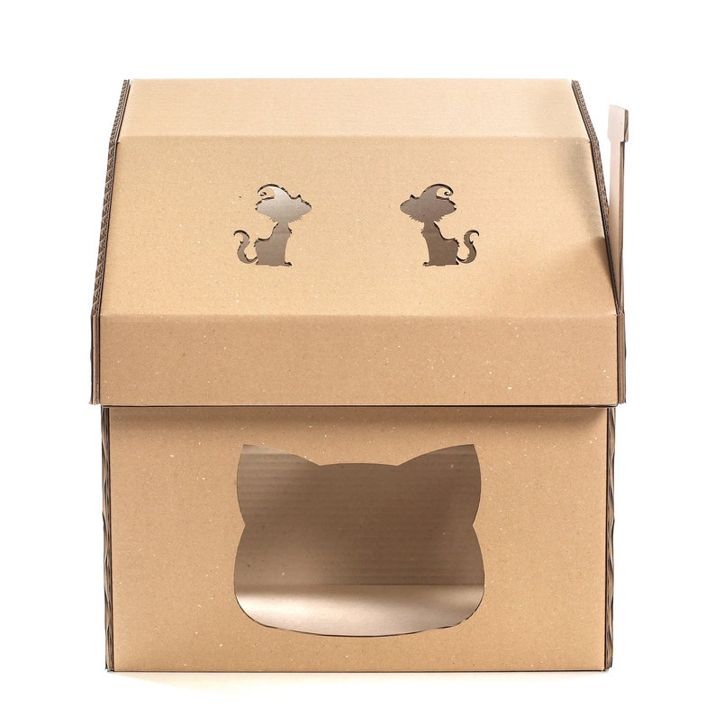 Halloween Cardboard Cat House Etsy