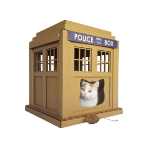 Dr. Who Tardis Cardboard Cat House image 1