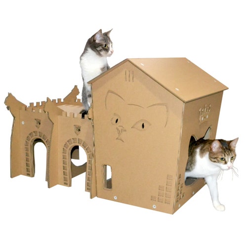 Halloween Cardboard Cat House Etsy