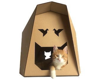 Origami Cardboard Cat House