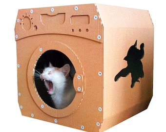 Lavar casa de gato de papelão