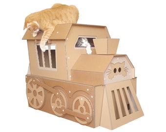 Niche pour chat en carton Cat Express