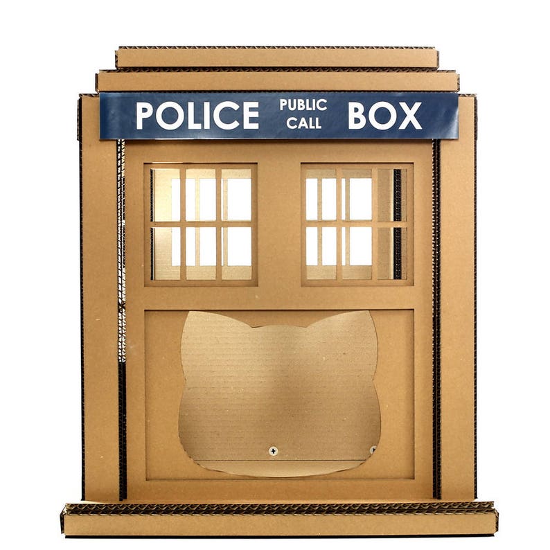 Dr. Who Tardis Cardboard Cat House image 3