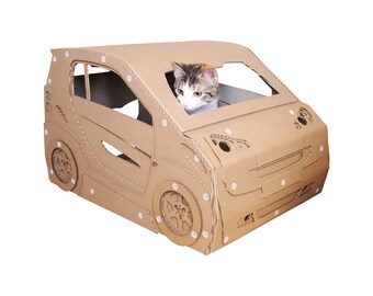 Casa de gato de papelão inteligente