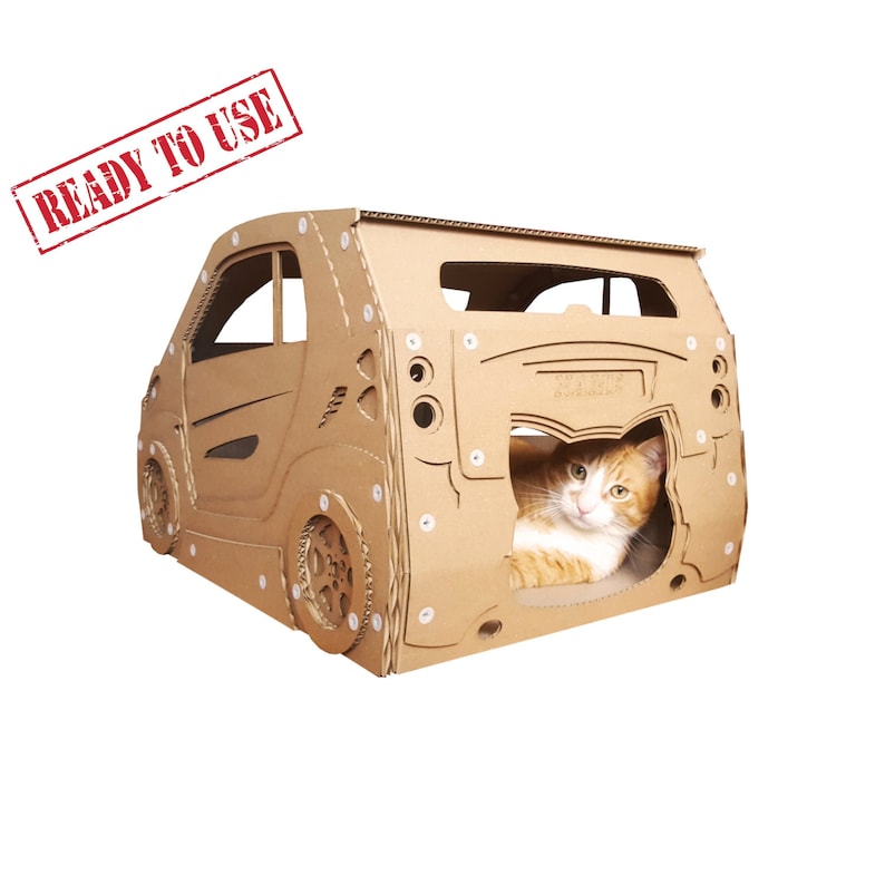 Smart Cardboard Cat House Listo para usar imagen 1