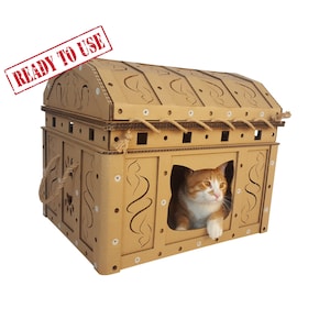 Baú da Morte - Casinha de papelão para gatos - Pronta para usar