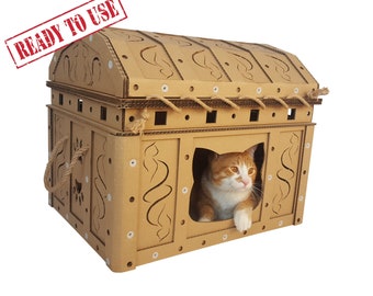 Dead Man's Chest Cardboard Cat House - Ready to use