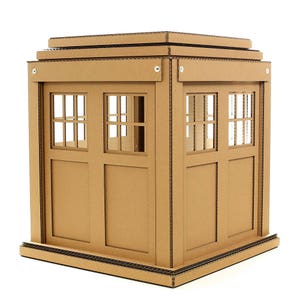 Dr. Who Tardis Cardboard Cat House image 5