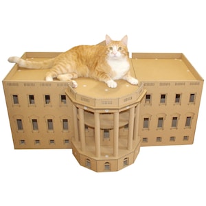 La casa de cartón para gatos de la Casa Blanca