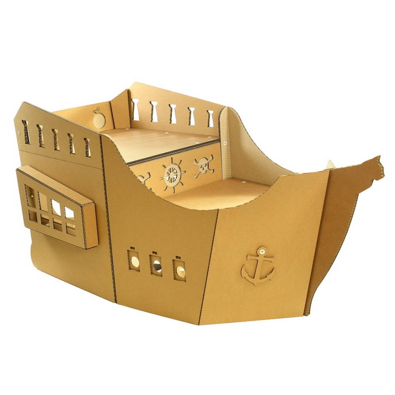 Pirate Ship Cardboard Cat House Etsy New Zealand