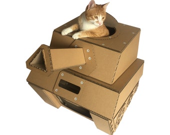 Tank Cardboard Cat House