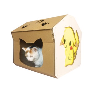 Casa de gato de papelão Pokémon