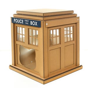 Dr. Who Tardis Cardboard Cat House image 6