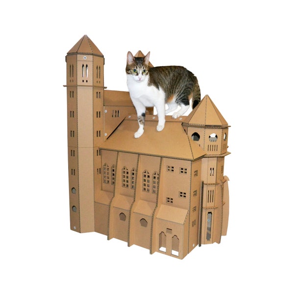 Maison de chat en carton de l’église Saint-Paul