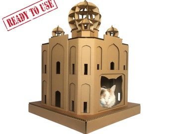 Niche pour chat en carton Taj Mahal - Prête à l'emploi