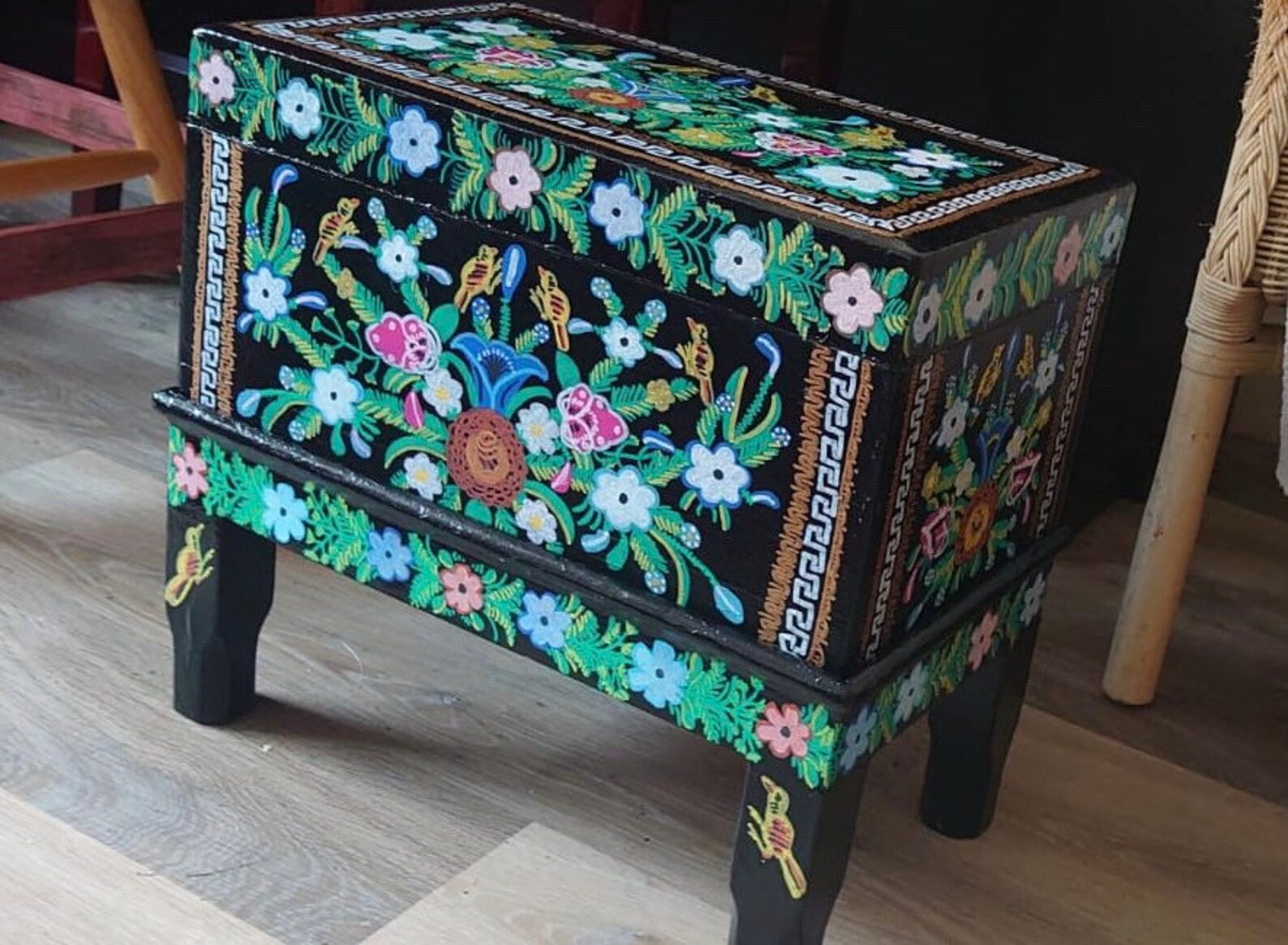 Small Item Furniture Custom Handpainted Folk Art Design Etsy India