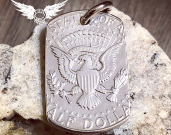 1964 to 2022 Silver dog tag pendant Kennedy Silver half dollar 50 Cent coin dogtag US military army navy air force marines Jewlery