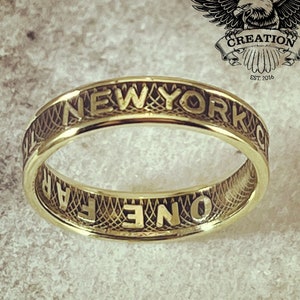 New York City Subway Token Coin Ring - Large Y token cutout - Big Apple Transit Authority Jewlery