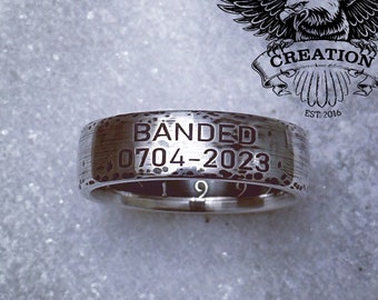 Duck Band Ring Wedding Banded Silver Waterfowl Outdoorsman Hunter Enthusiast half dollar coin ring gift Kennedy coinring Jewlery men man