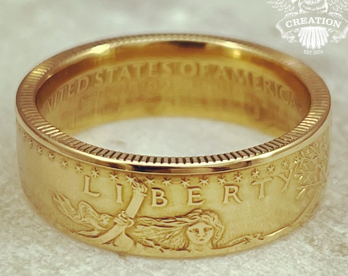 Gold coin wedding band outlet