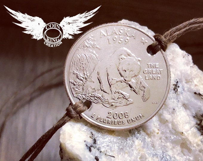 State Quarter coin bracelet made from United States quarter Pick your State 1999 to 2009 25 cent US (version 2) Jewlery