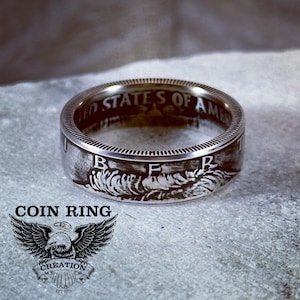 2019 to 2025 99.99% Silver half dollar coin ring - pick your year 50 cent John F. Kennedy coinring Jewlery
