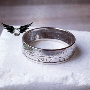 1999 to 2009 Silver State coin ring pick your state or territory 90% silver 25 cent two bits coinring US United States Jewlery