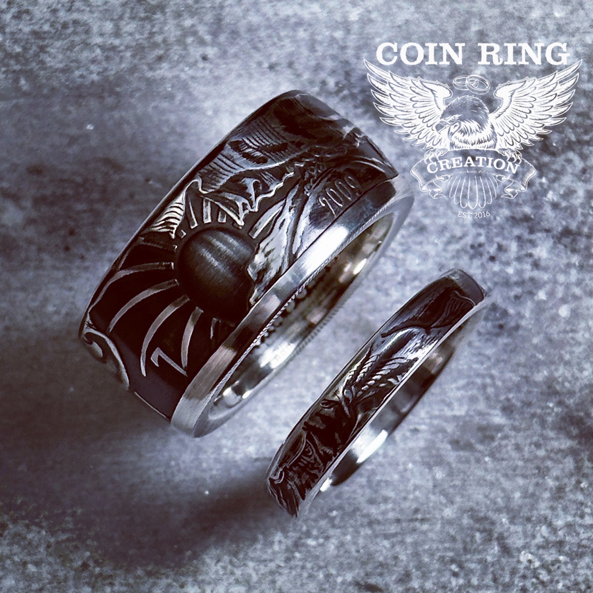 Coin Ring - Aztec Silver Coin Ring | 99.9% Fine Silver - One Ounce Coin - Coin  Rings by Kai