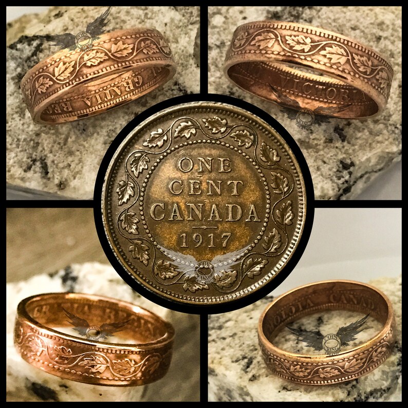 Canadian Bronze Large One Cent Coin Ring 1876 to 1920 1 Cent Not Copper ...