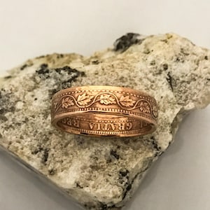 Canadian Bronze large one cent coin ring 1876 to 1920 1 cent not copper coinring 100 year old Maple Leafs Jewlery image 10