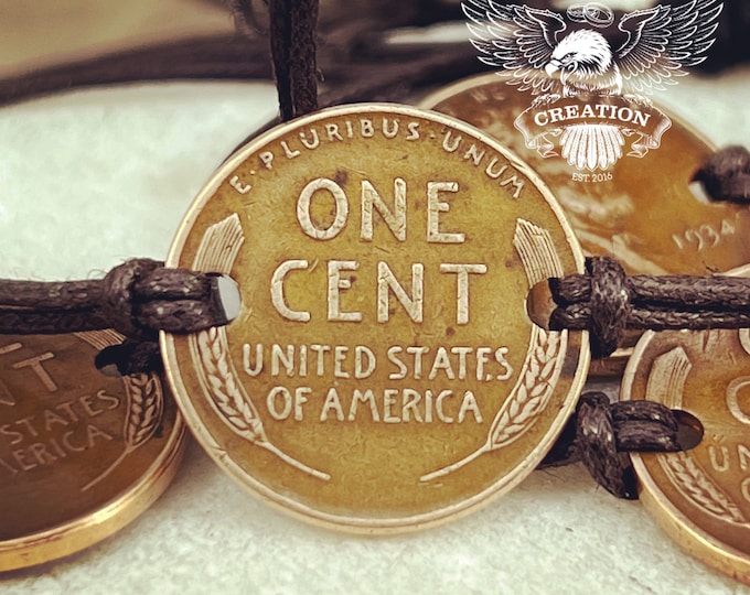 1909 to 1958 Wheat Penny bracelet, Wheat Cent, Lincoln Penny, Wheatie Jewlery Keychain