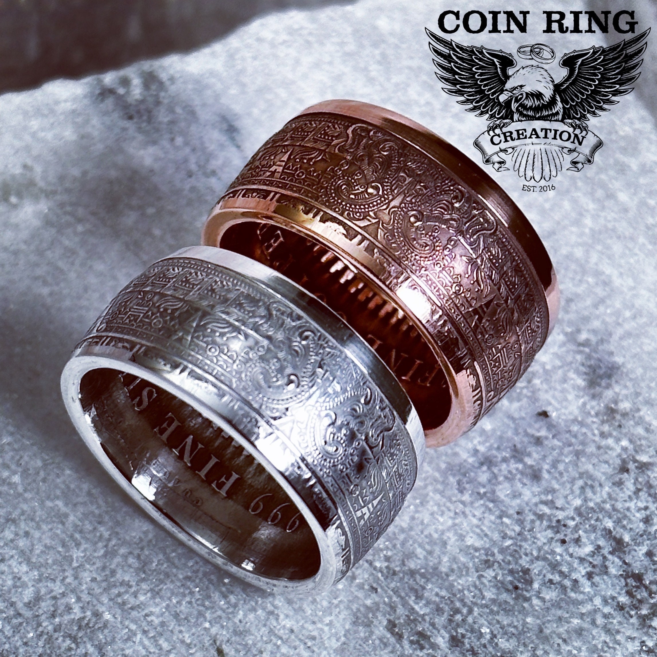Copper coin shop ring