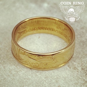 2021 1/2 ounce $25 Gold Eagle coin ring polished