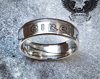 Bague Pièce De Monnaie En Argent - 2 Shillings Irlande - Coin Ring Neuve Avec Étiquette