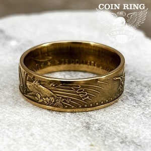 2021 1/2 ounce $25 Gold Eagle coin ring patina