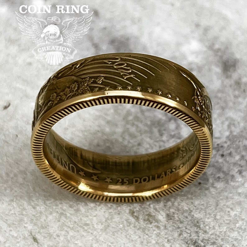 2021 1/2 ounce $25 Gold Eagle coin ring patina