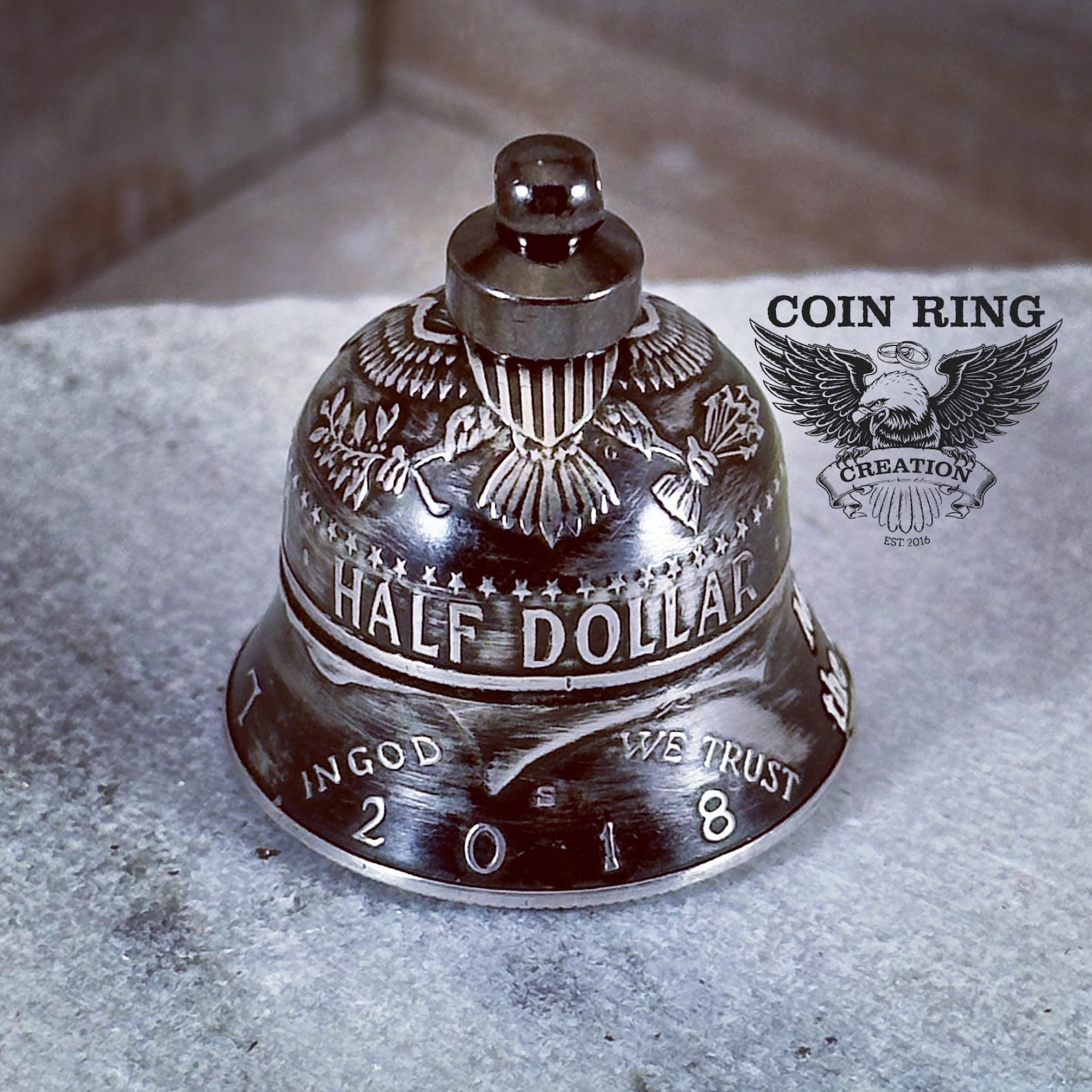 1964-2025 Silver Coin Bell - Motorcycle Bell Gremlin Bell Charm Kennedy ...