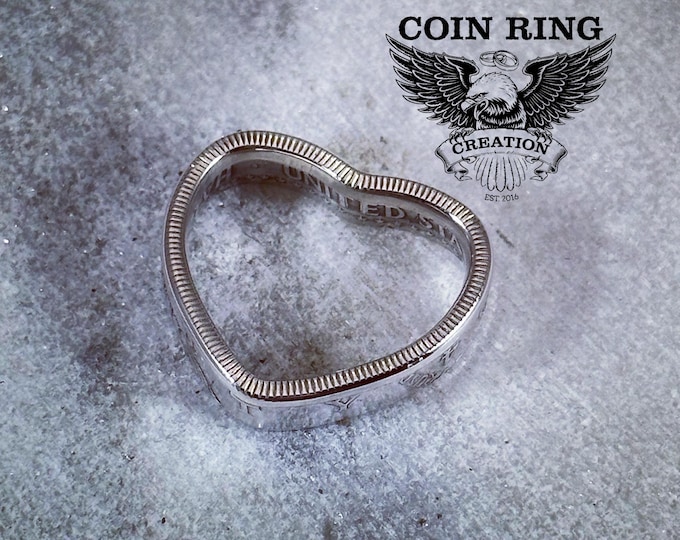 1940 to 2025 Silver quarter coin heart pendant - pick your year US 25 cent two bits coinheart Jewlery sweetheart love keychain