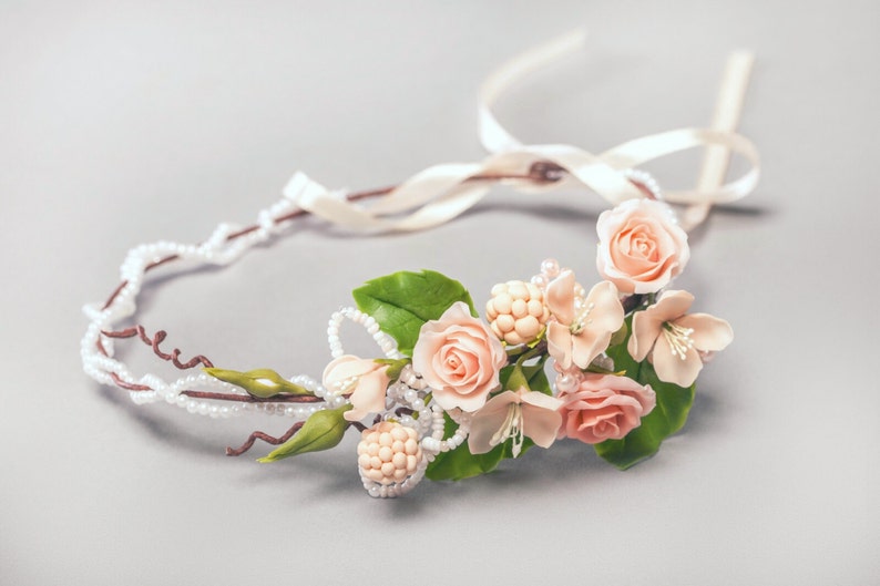 custom bride bride crown roses headband pink wreath blackberry wreath bridesmaids crown bridal rustic roses wreath blackberry crown